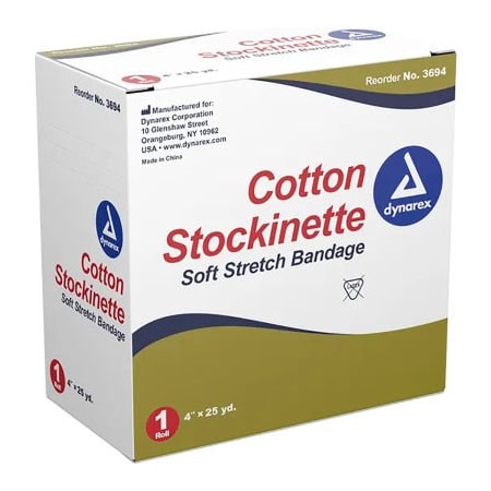 Dynarex Dynarex Cotton Stockinette, 4inW x 25 yards, Pack of 4 3694